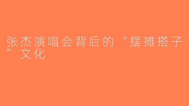 张杰演唱会背后的“摆摊搭子”文化