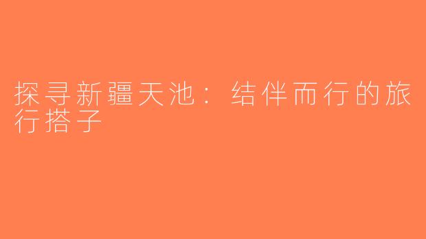 探寻新疆天池：结伴而行的旅行搭子