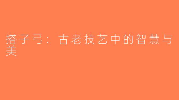 搭子弓：古老技艺中的智慧与美