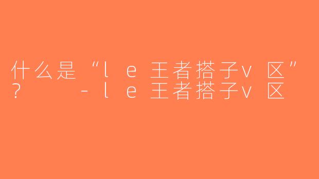 什么是“le王者搭子v区”？  -le王者搭子v区