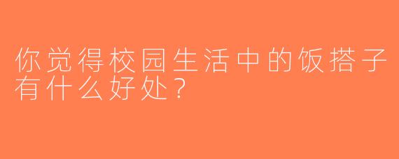 你觉得校园生活中的饭搭子有什么好处？
