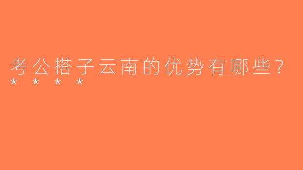 考公搭子云南的优势有哪些？****