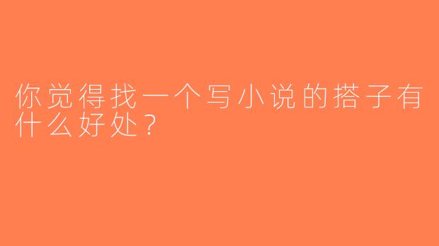 你觉得找一个写小说的搭子有什么好处？