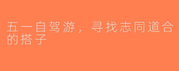 五一自驾游，寻找志同道合的搭子