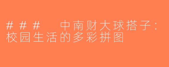 ### 中南财大球搭子：校园生活的多彩拼图