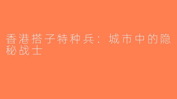 香港搭子特种兵：城市中的隐秘战士