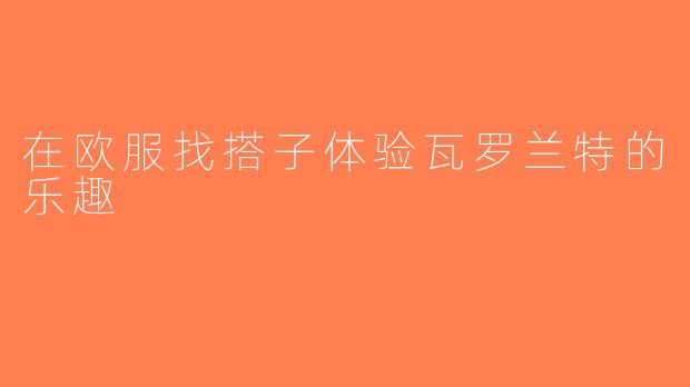 在欧服找搭子体验瓦罗兰特的乐趣