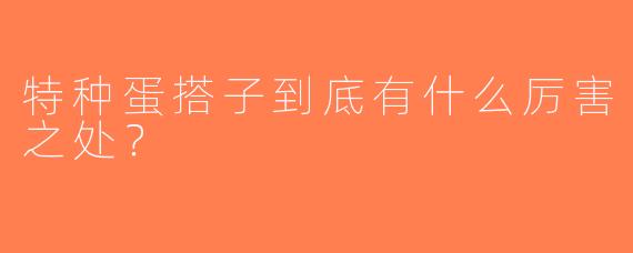 特种蛋搭子到底有什么厉害之处？