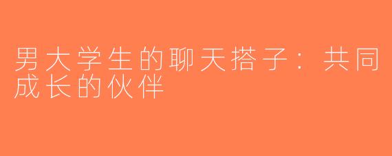 男大学生的聊天搭子：共同成长的伙伴