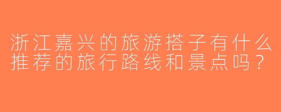浙江嘉兴的旅游搭子有什么推荐的旅行路线和景点吗？