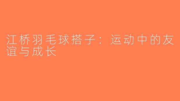 江桥羽毛球搭子：运动中的友谊与成长