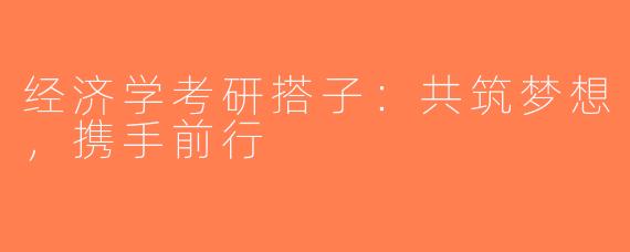 经济学考研搭子：共筑梦想，携手前行