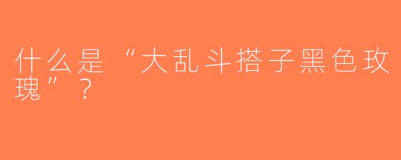 什么是“大乱斗搭子黑色玫瑰”？