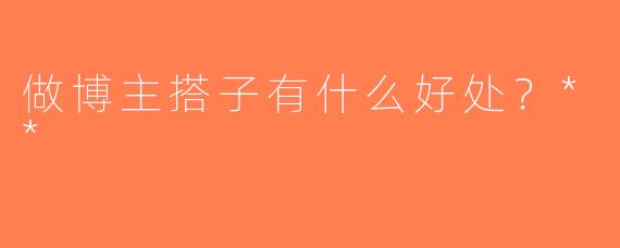 做博主搭子有什么好处？**