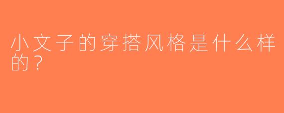 小文子的穿搭风格是什么样的？  