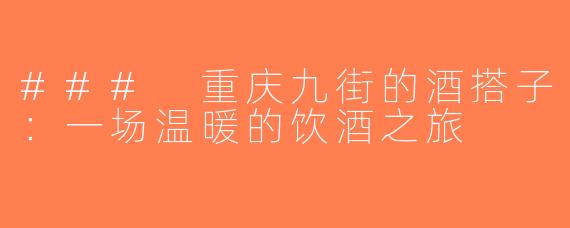 ### 重庆九街的酒搭子：一场温暖的饮酒之旅