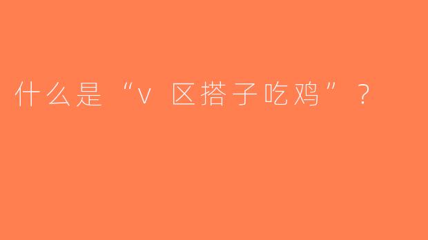 什么是“v区搭子吃鸡”？