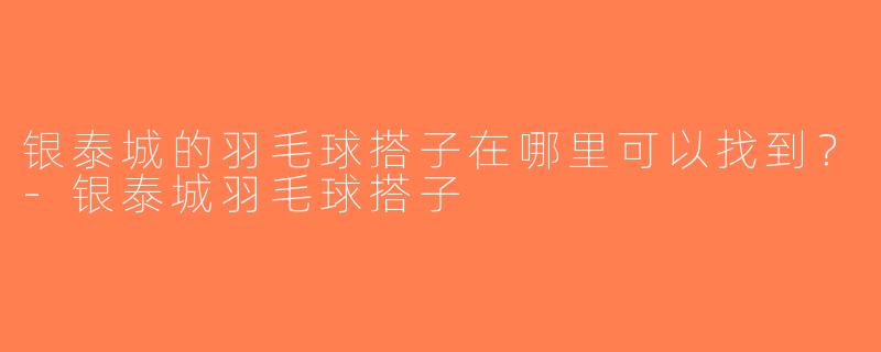 银泰城的羽毛球搭子在哪里可以找到？-银泰城羽毛球搭子
