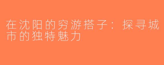 在沈阳的穷游搭子：探寻城市的独特魅力