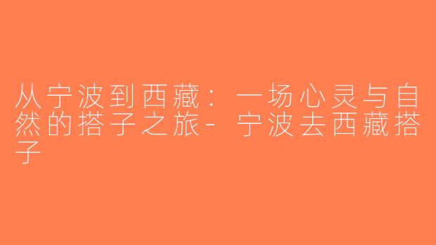 从宁波到西藏：一场心灵与自然的搭子之旅-宁波去西藏搭子