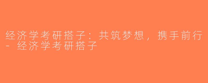 经济学考研搭子：共筑梦想，携手前行-经济学考研搭子