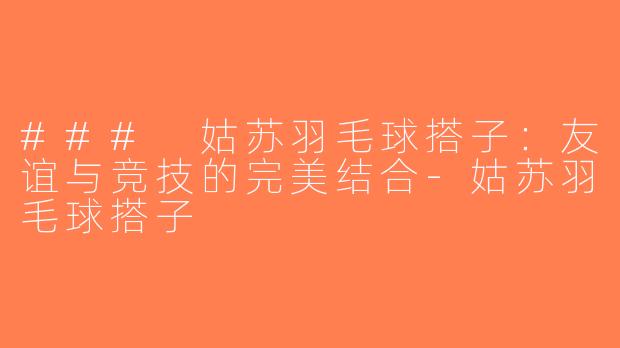 ### 姑苏羽毛球搭子：友谊与竞技的完美结合-姑苏羽毛球搭子