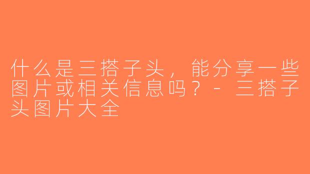 什么是三搭子头，能分享一些图片或相关信息吗？-三搭子头图片大全