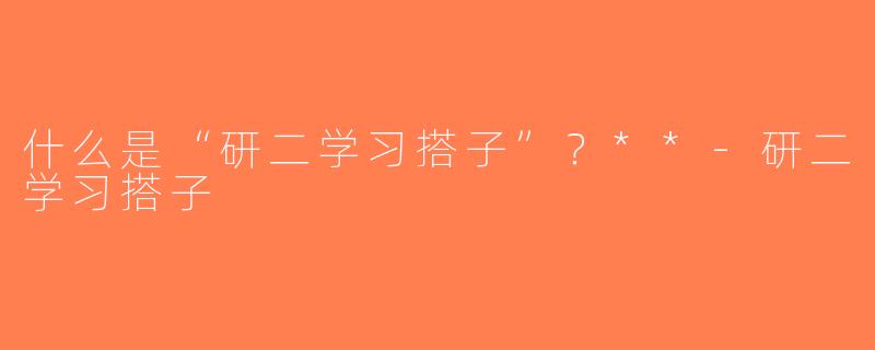 什么是“研二学习搭子”？**-研二学习搭子