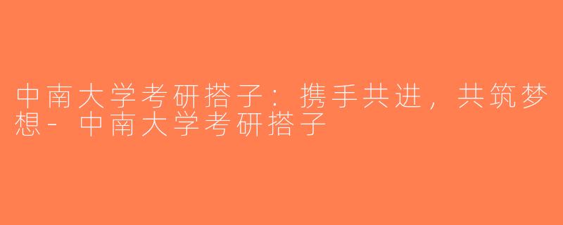 中南大学考研搭子：携手共进，共筑梦想-中南大学考研搭子