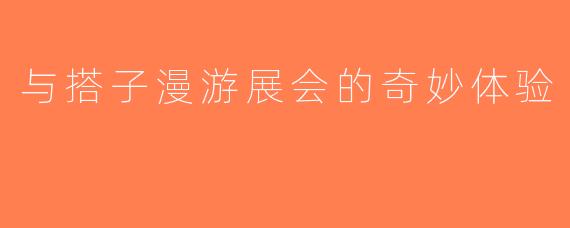 与搭子漫游展会的奇妙体验