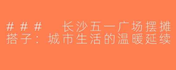 ### 长沙五一广场摆摊搭子：城市生活的温暖延续