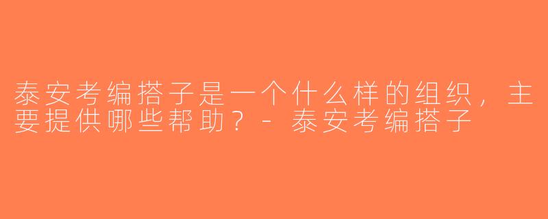 泰安考编搭子是一个什么样的组织，主要提供哪些帮助？-泰安考编搭子