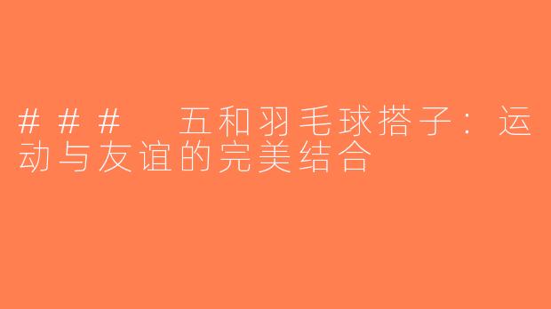 ### 五和羽毛球搭子：运动与友谊的完美结合