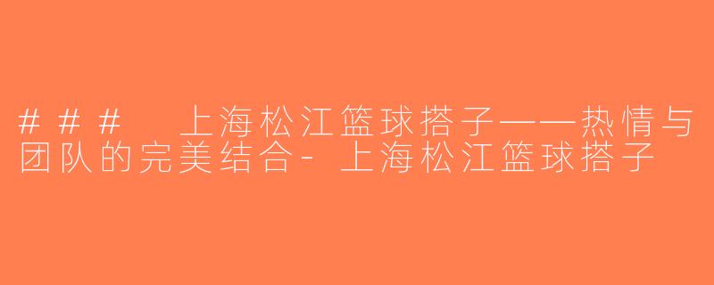 ### 上海松江篮球搭子——热情与团队的完美结合-上海松江篮球搭子