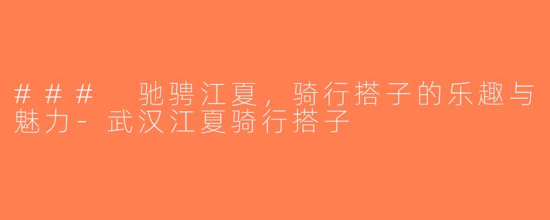 ### 驰骋江夏，骑行搭子的乐趣与魅力-武汉江夏骑行搭子