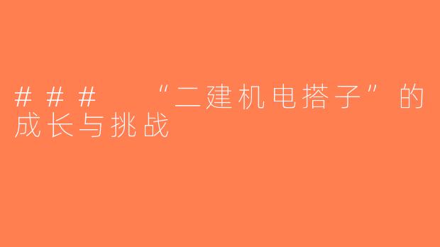 ### “二建机电搭子”的成长与挑战