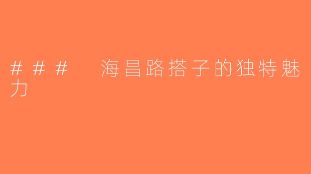 ### 海昌路搭子的独特魅力
