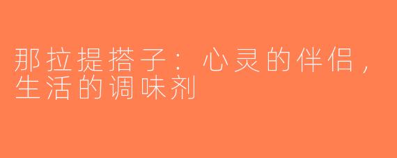 那拉提搭子：心灵的伴侣，生活的调味剂