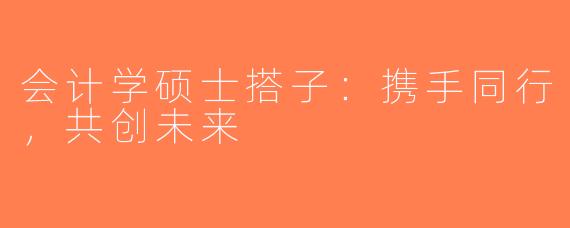 会计学硕士搭子：携手同行，共创未来