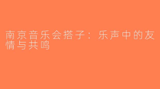 南京音乐会搭子：乐声中的友情与共鸣