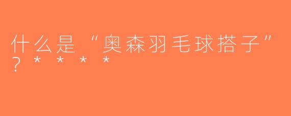 什么是“奥森羽毛球搭子”？****