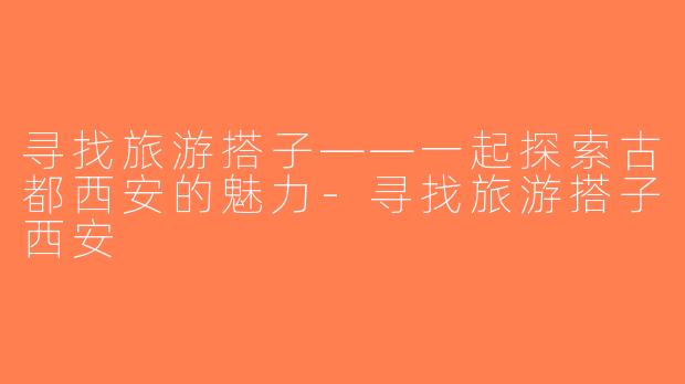 寻找旅游搭子——一起探索古都西安的魅力-寻找旅游搭子西安