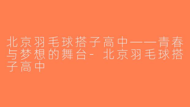 北京羽毛球搭子高中——青春与梦想的舞台-北京羽毛球搭子高中