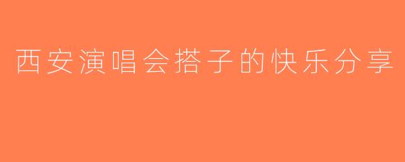 西安演唱会搭子的快乐分享