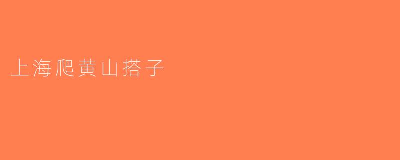 上海爬黄山搭子