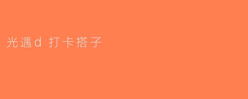 光遇d打卡搭子
