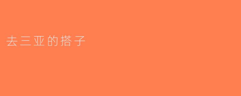 去三亚的搭子
