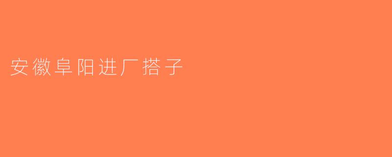 安徽阜阳进厂搭子