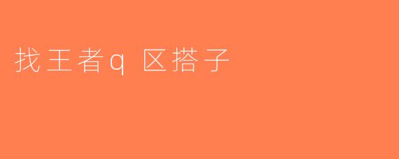 找王者q区搭子