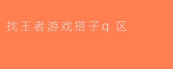 找王者游戏搭子q区